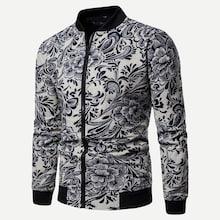 Romwe Men Allover Floral Print Jacket