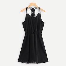 Romwe Strappy Detail Skater Dress