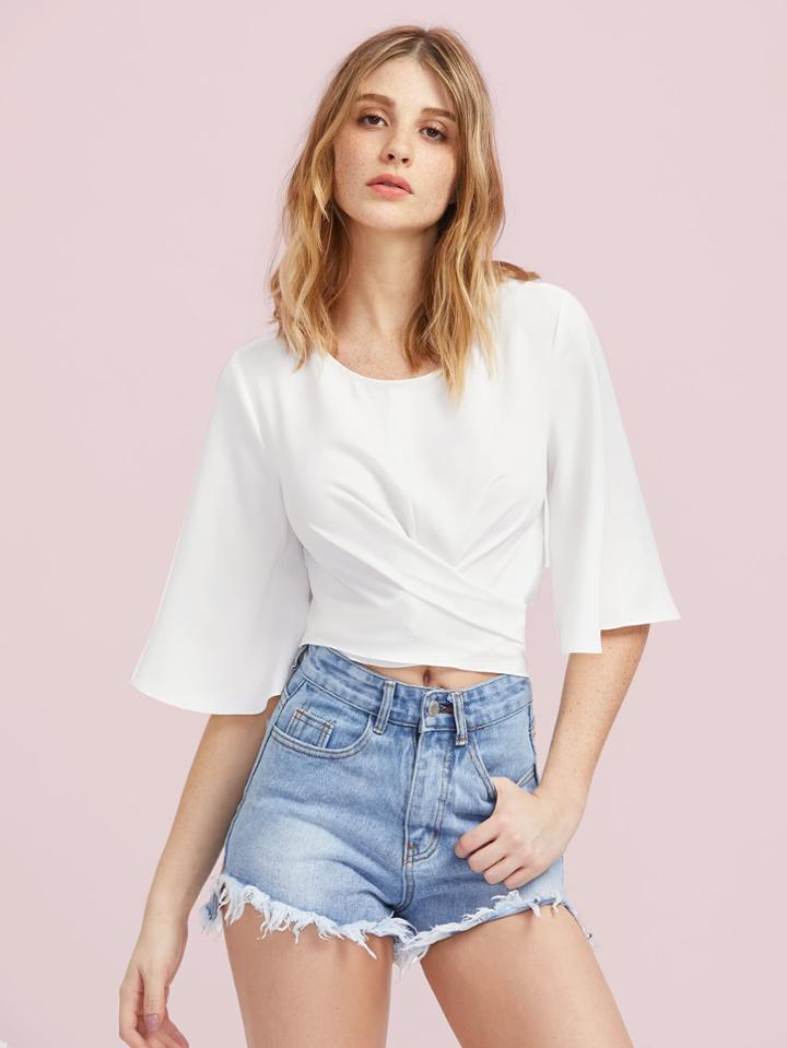 Romwe Cross Wrap Top