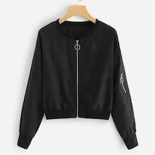 Romwe Zipper Up Bomber Jacket