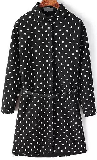 Romwe Polka Dot Long Loose Blouse