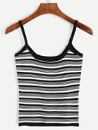 Romwe Contrast Striped Knit Cami Top