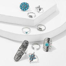 Romwe Catus & Arrow Detail Ring 9pcs