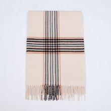 Romwe Fringe Hem Plaid Scarf