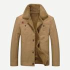 Romwe Guys Patched Fleece Lined Jacket