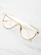 Romwe Metal Arm Tinted Lens Visor Sunglasses