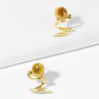 Romwe Ball Decorated Spiral Stud Earrings
