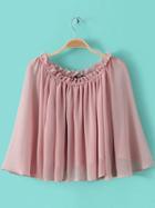 Romwe Pink Off The Shoulder Bell Sleeve Blouse
