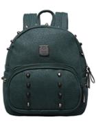 Romwe Green Zipper Studded Pu Backpack