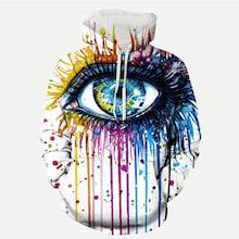 Romwe Men Eye And Paint Drip Print Hooded Sweatshirt