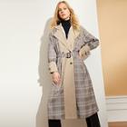 Romwe Cut And Sew Buckle Belted Trench Coat
