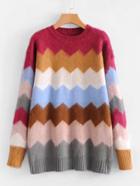 Romwe Zigzag Knit Jumper