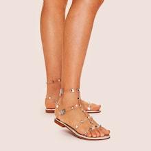 Romwe Studded Decor Strappy Sandals