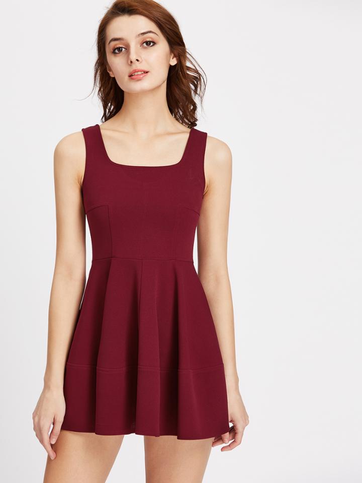 Romwe Fit Flare Mini Dress