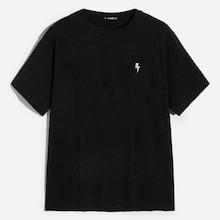 Romwe Guys Lightning Embroidered Tunic Tee