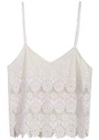 Romwe Spaghetti Strap Tiered Lace Vest
