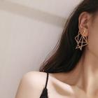 Romwe Hollow Geometric Stud Earrings