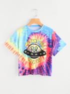 Romwe Alien Print Water Color Tee