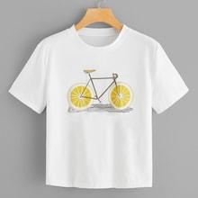 Romwe Bike Print Tee