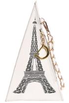 Romwe Eiffel Tower Print White Bag