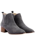 Romwe Grey Pointy Chunky Boots