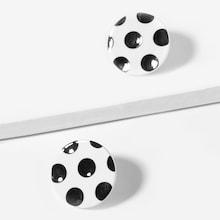 Romwe Polka Dot Round Stud Earrings