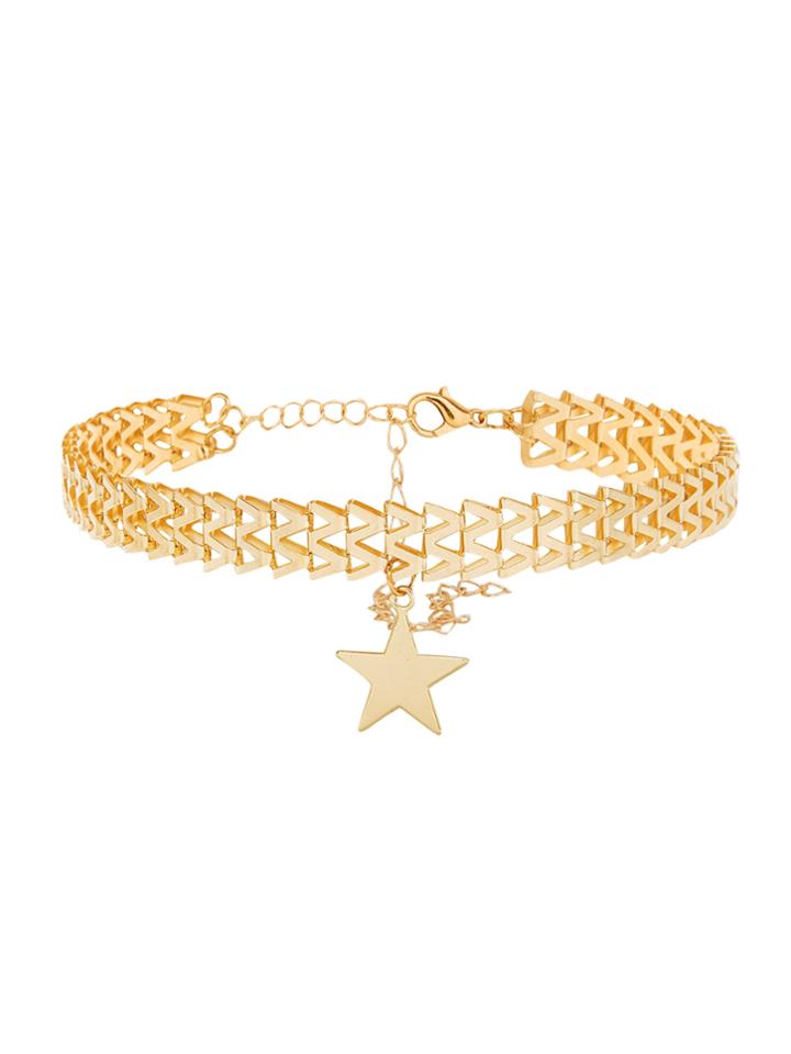 Romwe Star Charm Hollow Choker