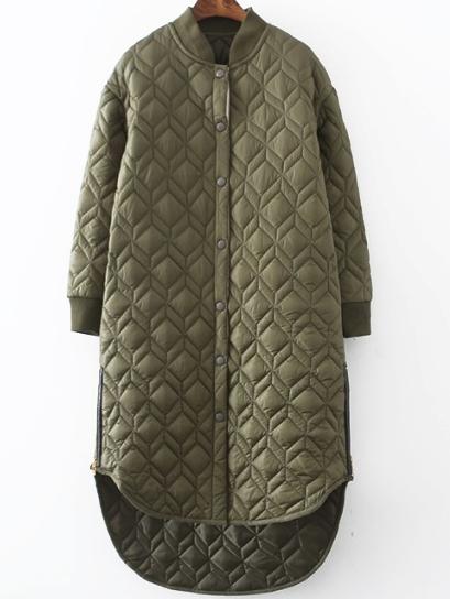 Romwe High Low Split Diamondback Coat