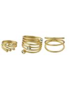 Romwe Three Pieces One Set Gold Color Rings