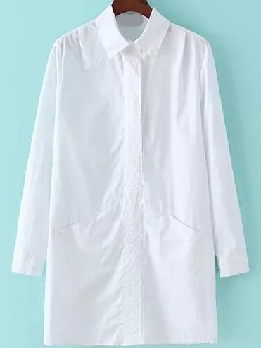 Romwe Lapel Long Sleeve Loose Blouse