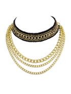 Romwe Multi Layers Chain Necklace Ethnic Necklace
