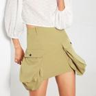 Romwe Oversized-pocket Bodycon Skirt