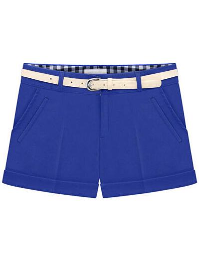 Romwe With Pockets Cuff Royal Blue Shorts