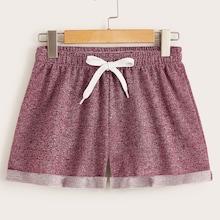 Romwe Space Dye Knot Front Shorts