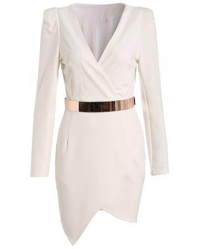 Romwe V Neck Asymmetric Dress