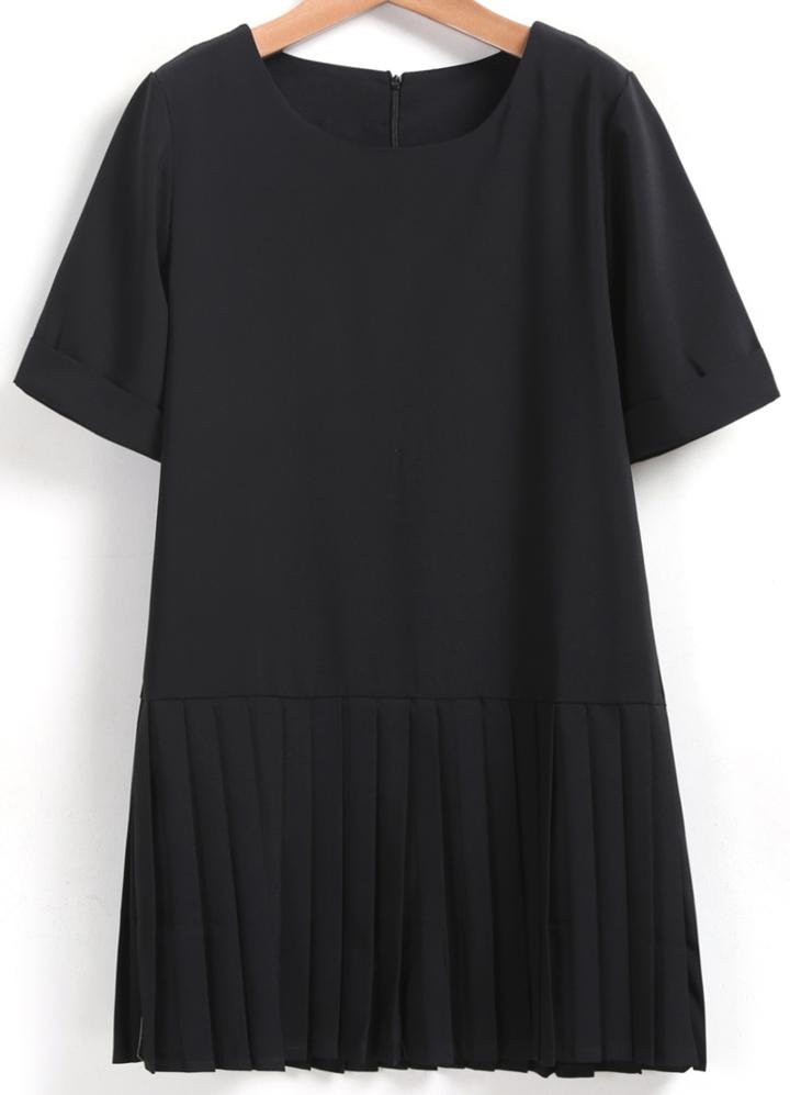 Romwe With Tassel Zipper Black T-shirt