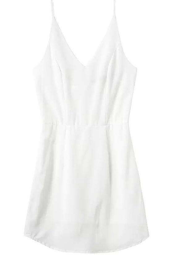 Romwe Spaghetti Strap With Zipper Dress