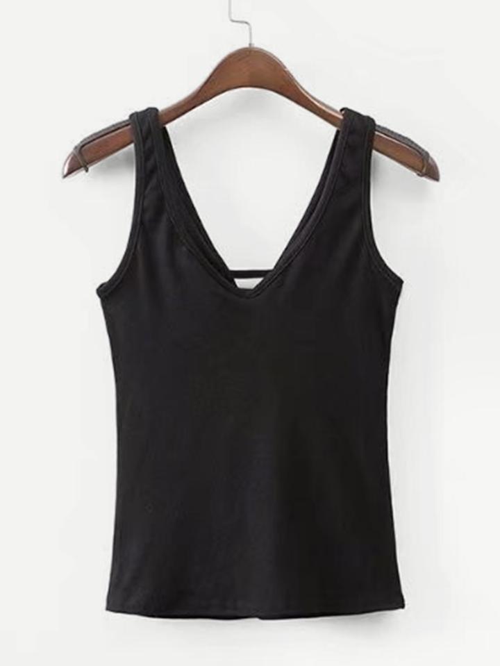 Romwe Ladder Cutout Tank Top