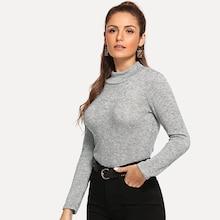 Romwe Solid Skinny Sweater