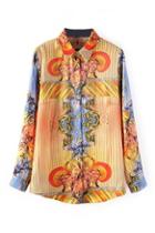 Romwe Retro Colorful Totem Print Shirt