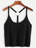 Romwe Strappy O-ring Accent Back Cami Top