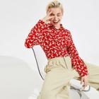 Romwe Allover Little Dog Print Crop Shirt