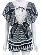 Romwe Tie-neck Striped Hollow Jumpsuit