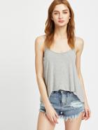 Romwe Heathered Billowy Jersey Cami Top