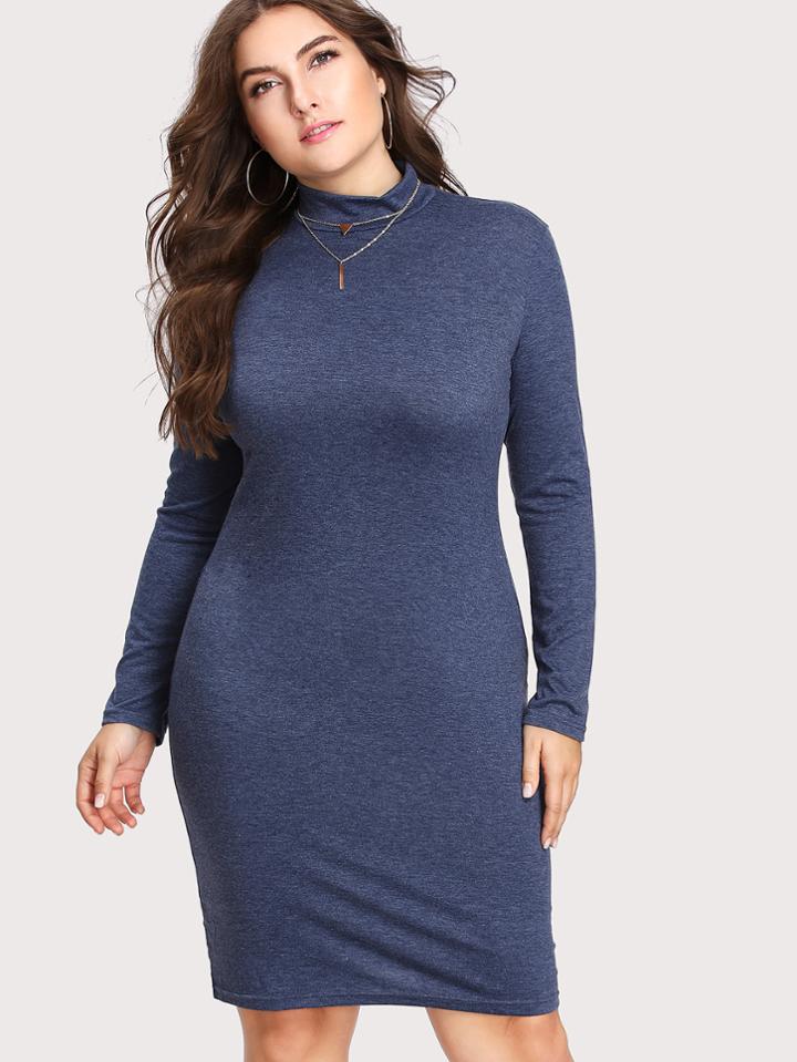 Romwe High Neck Tee Dress
