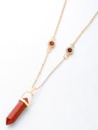 Romwe Contrast Crystal Pendant Chain Necklace