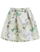 Romwe Butterfly Print Flare Skirt