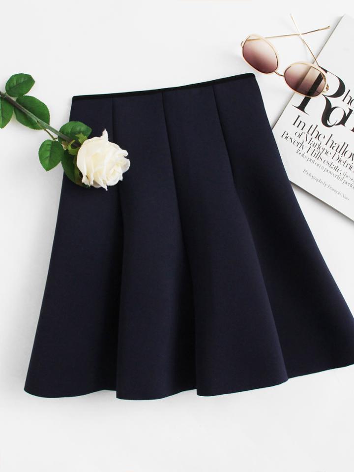 Romwe High Waist Scuba Skirt