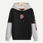 Romwe Men Letter Print 2 In 1 Hooded Sweatshirt