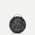 Romwe Tweed Pattern Round Backpack